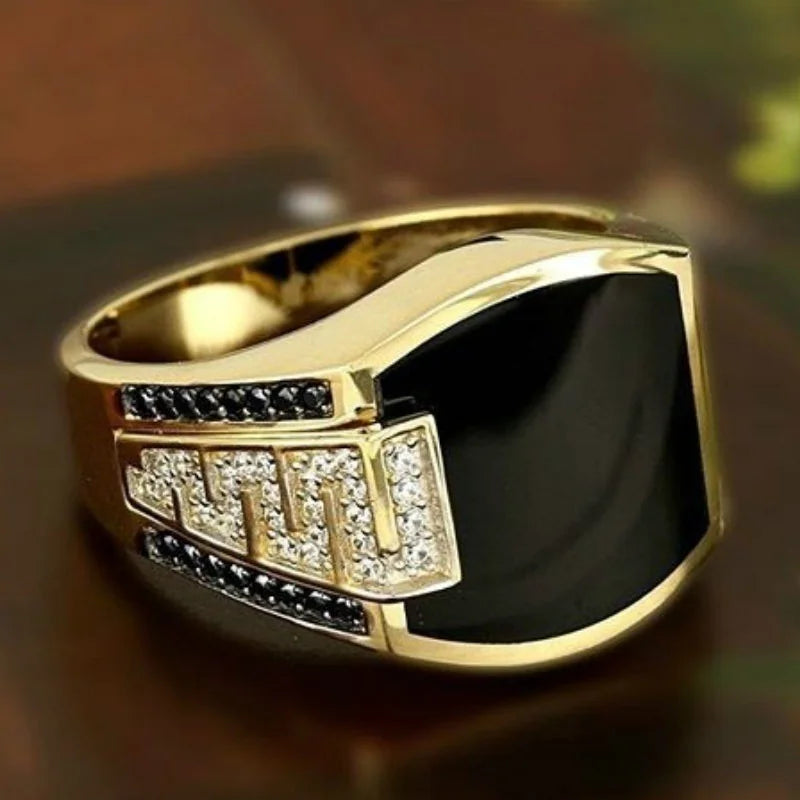 Classic Men's Ring Fashion Metal Gold Color