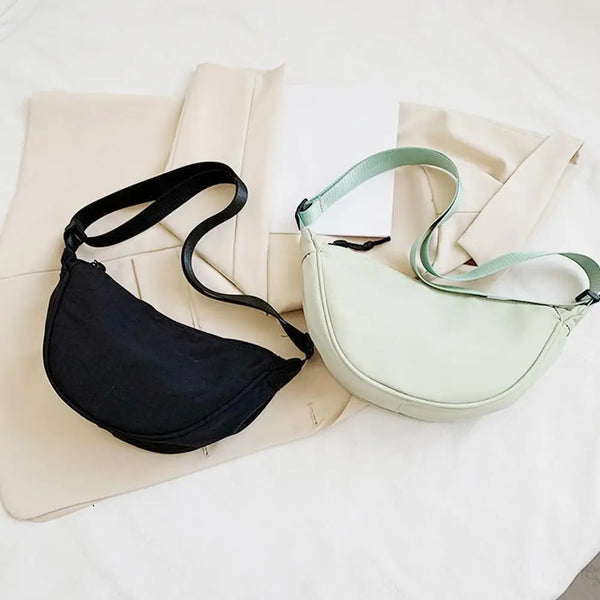 Nylon Crossbody Bag Hobo Sling Crescent Bag