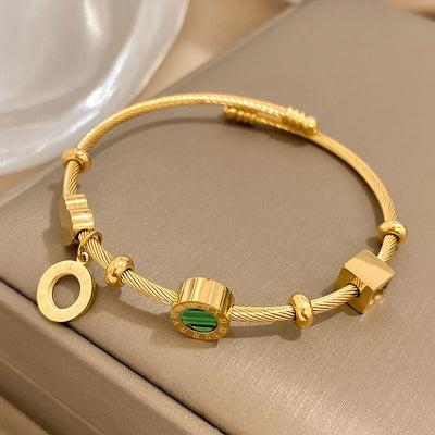 AENSOA 316L Stainless Steel Malachite Roman