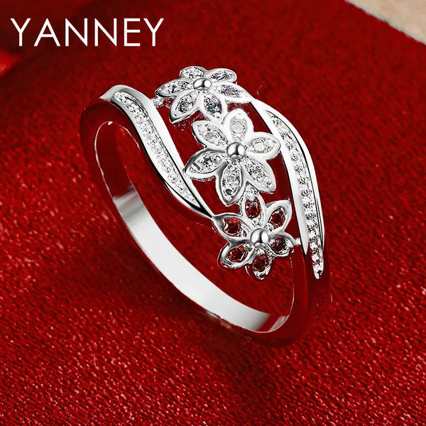 Beautiful 925 Sterling Silver Luxury Colored Flower