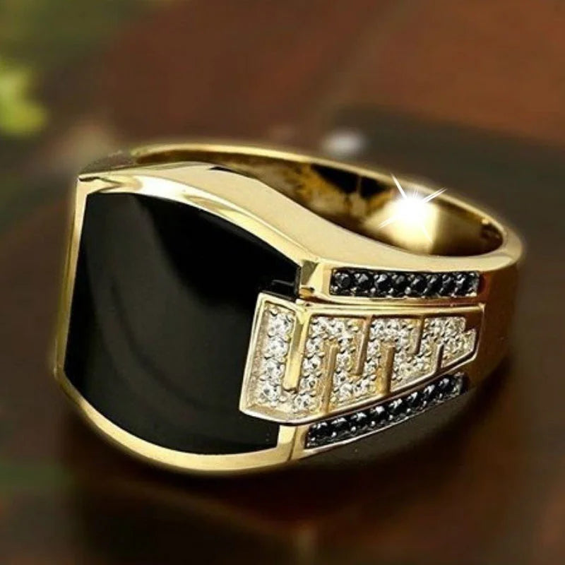Classic Men's Ring Fashion Metal Gold Color