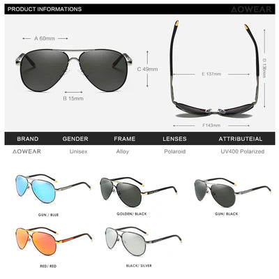 AOWEAR Men's Aviation Sunglasses