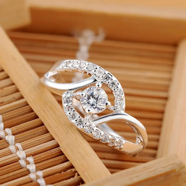 New streetwear 925 Sterling Silver Shiny Zircon diamond