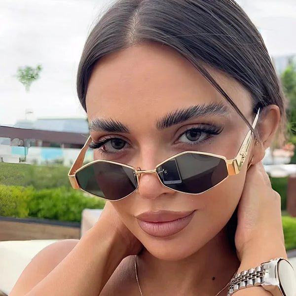 New diamond-cut large-frame sunglasses