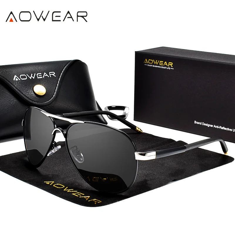 AOWEAR Men's Aviation Sunglasses