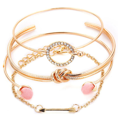 Bohemian Metal Chain Bracelet Set For Women Geometric